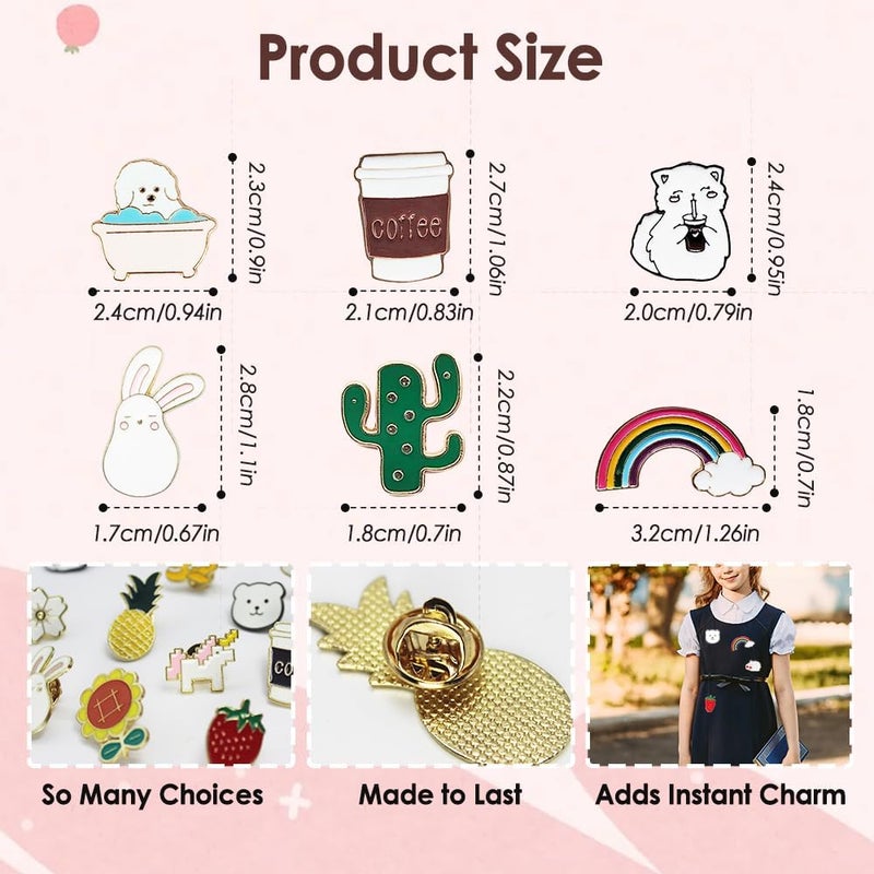 Bayurht 20Pcs Enamel Pins Set, Cute Funny Anime Cartoon Brooch Pins for Backpacks, Hat, Shoe, Bags, Clothes, Button Badges Accessories for Collectors - Image 2